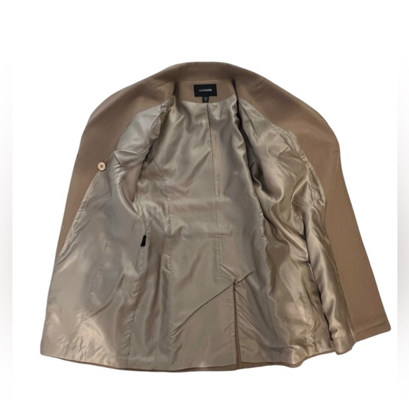 Express Women's Tan Wool-Blend Double-Breasted Pea Coat- Size 5/6 - Picture 4 of 6